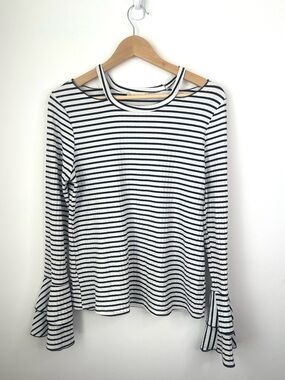 Altar'd State Black and White Striped Long Sleeve Top size Medium